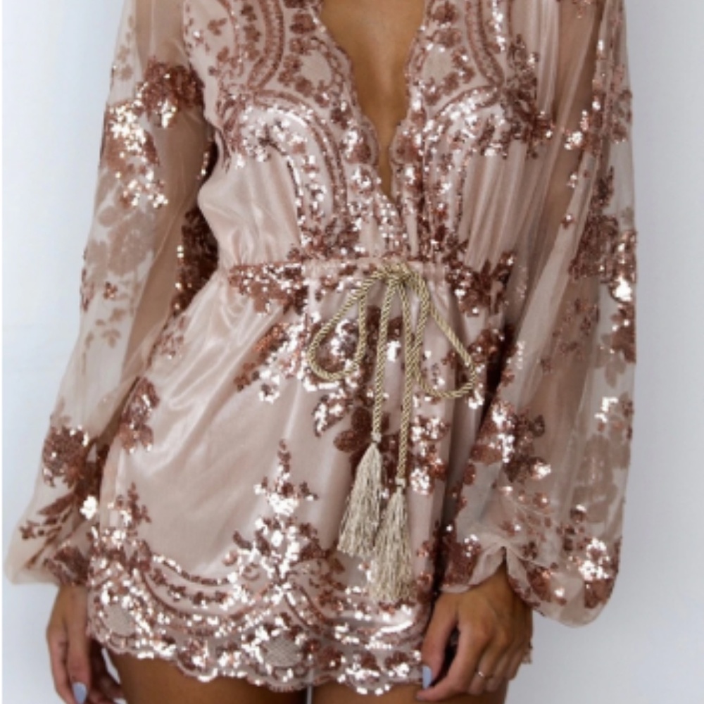 Rose Gold Sequin Romper
